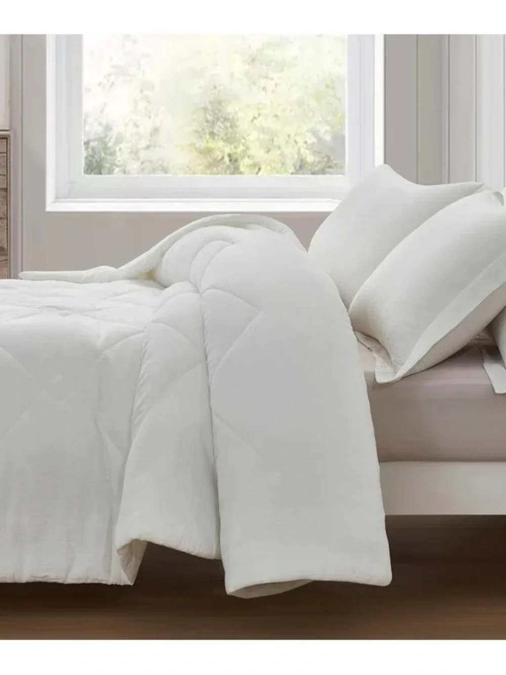 Soft White king 3 piece Quilted Comforter 100% cotton